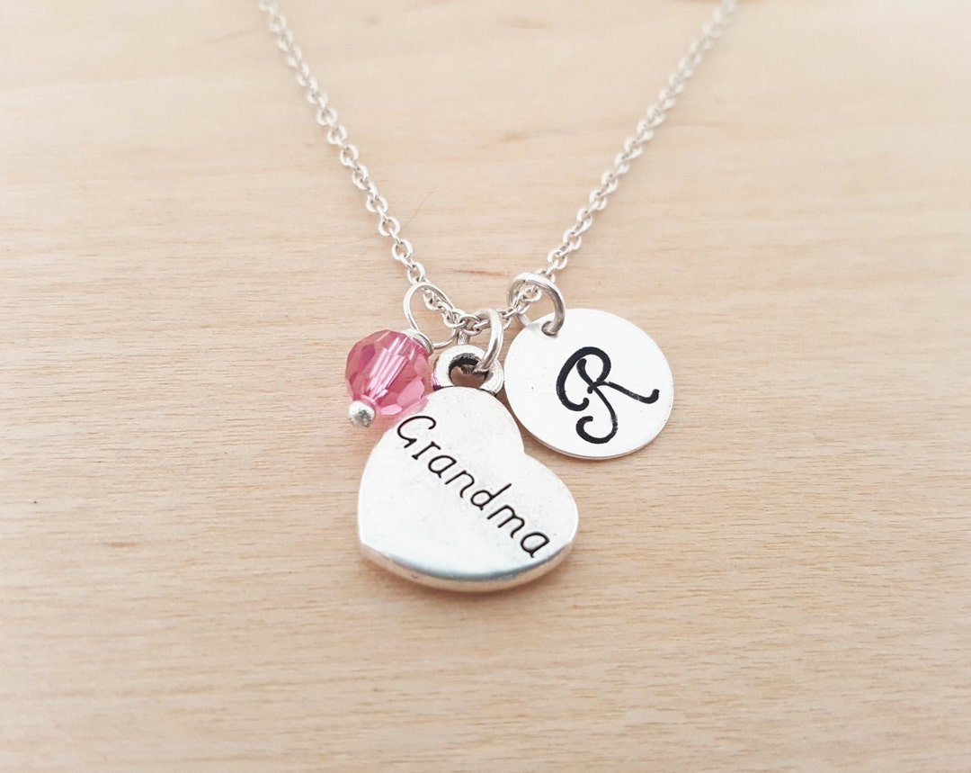 Grandma Necklace Family Necklace Initial Necklace - Etsy