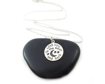 Love You to the Moon and Back Sterling Silver Necklace