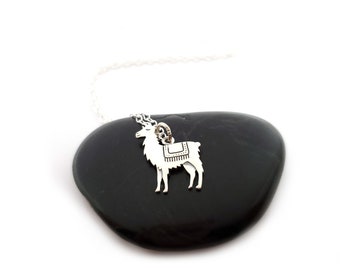 Llama Necklace - Sterling Silver Jewelry - Gift for Her