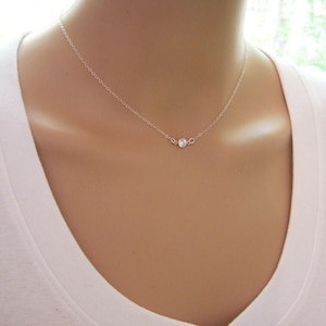 Tiny Diamond Necklace - CZ Necklace - Sterling Silver Necklace - Dainty Necklace - Simple Jewelry - Choker Necklace - Gift for Her