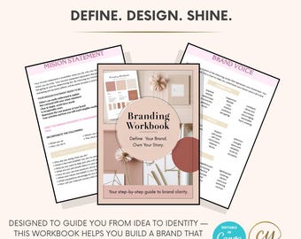 Branding Workbook for Entrepreneurs | 35+ Page Canva Template | Brand Voice, Vision, Mood Board, Color Psychology,  Brand Strategy