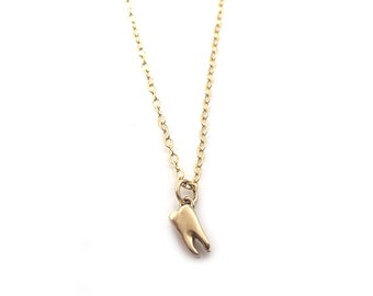 Tiny Tooth Charm Necklace  - 14k Gold Filled Jewelry - Handmade Necklace