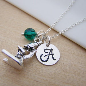 Microscope Science Charm Swarovski Birthstone Initial - Etsy