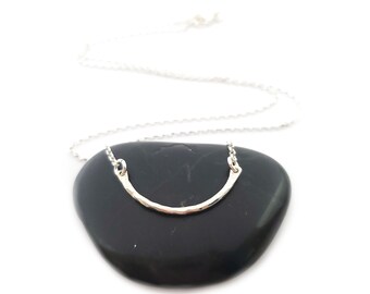 Curved Bar Festoon Necklace - Sterling Silver Jewelry - Gift for Her