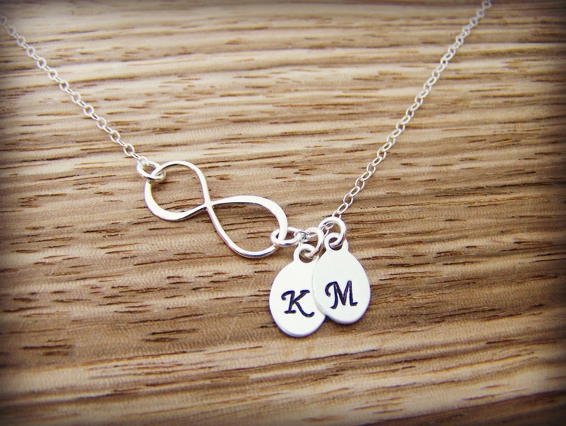 Sterling Silver Infinity Two Initial Hand Stamped Personalized - Etsy
