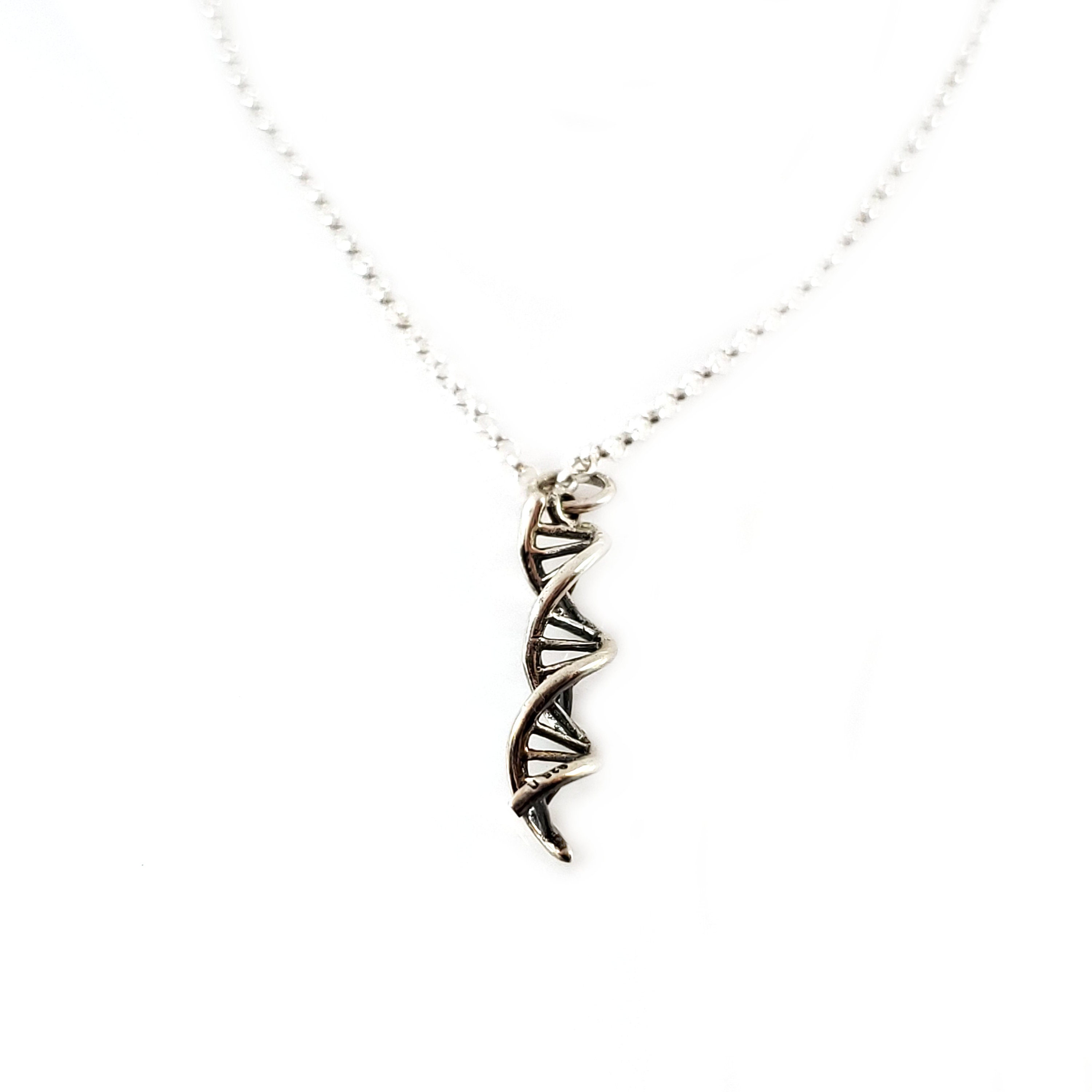 アクセサリー Handmade Vintage Silver DNA Necklace 925 DNA Necklace, Double Helix Pendant for Genetic Industry Gift