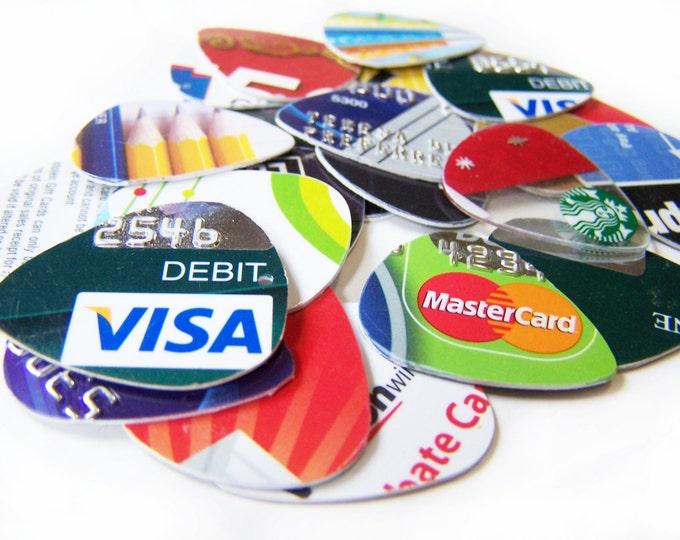 Upcycled Credit Card Guitar Pick Pack of 10 Recycled / Gift for Him