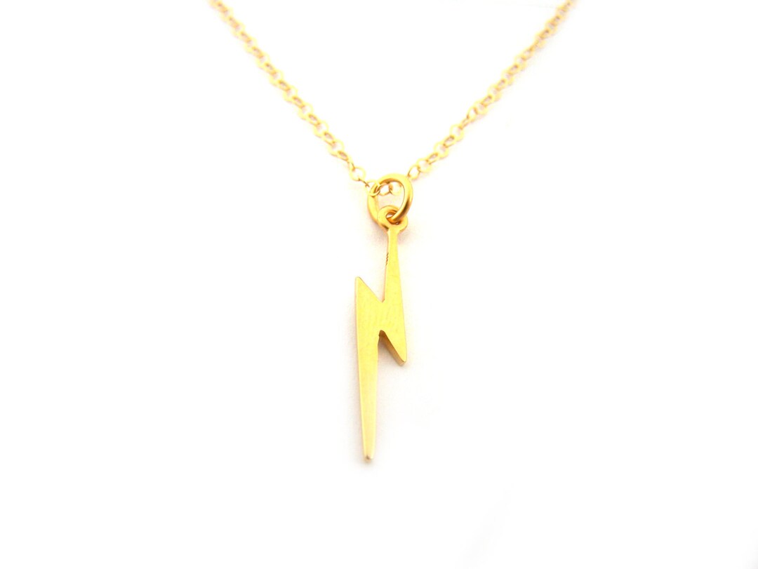 Lightning Bolt Necklace 14k Gold Fill Necklace Simple Jewelry Dainty