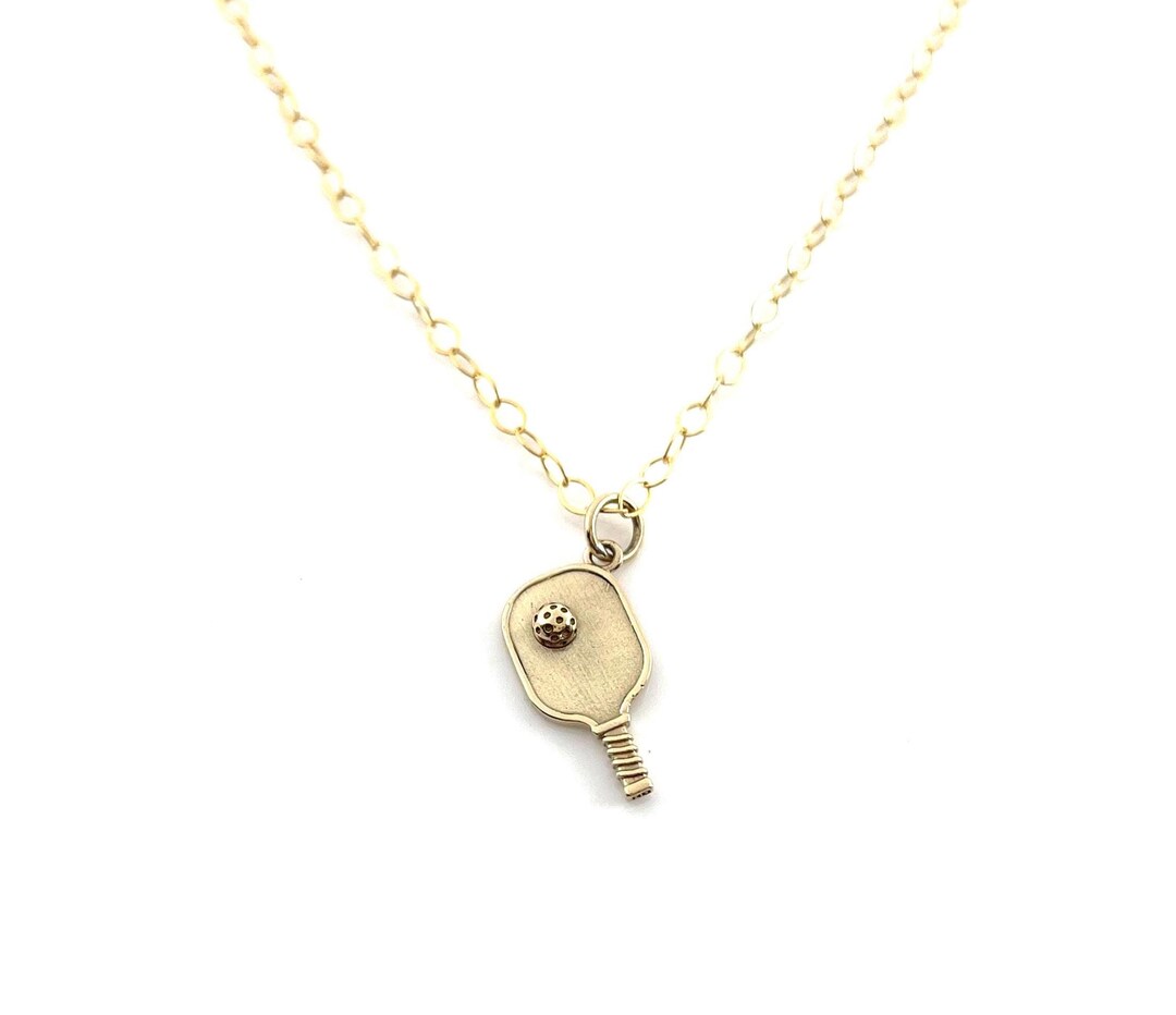 Sparkling Pickleball Ace Charm Necklace