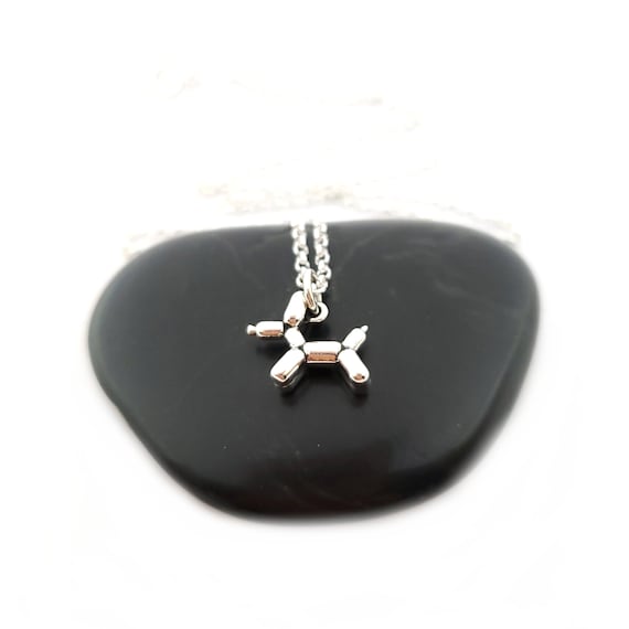 Balloon Dog Charm Sterling Silver Necklace Gift For Her - Sterling Silver Balloon Dog Pendant Balloon Dog Charm Sterling Silver Necklace Gift For Her - Sterling Silver Balloon Dog Pendant