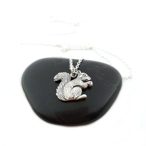 Squirrel Charm - Sterling Silver Necklace - Gift for Her