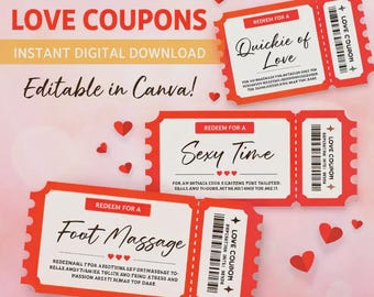 DIY Love Coupons – Editable Canva Template (Instant Digital Download)