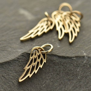 Add a Gold Angel Wing or Bird Wing Charm / Pendant