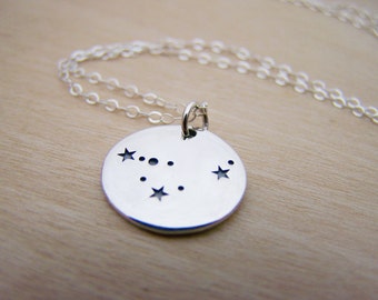 Dainty Sterling Silver Zodiac Capricorn Constellation Necklace / Gift for Her