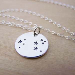 Dainty Sterling Silver Zodiac Leo Constellation Necklace / Gift for Her