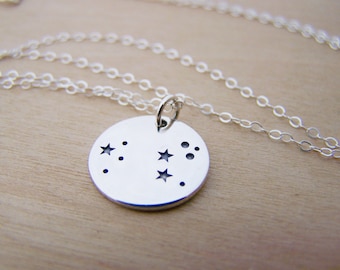Dainty Sterling Silver Zodiac Leo Constellation Necklace / Gift for Her