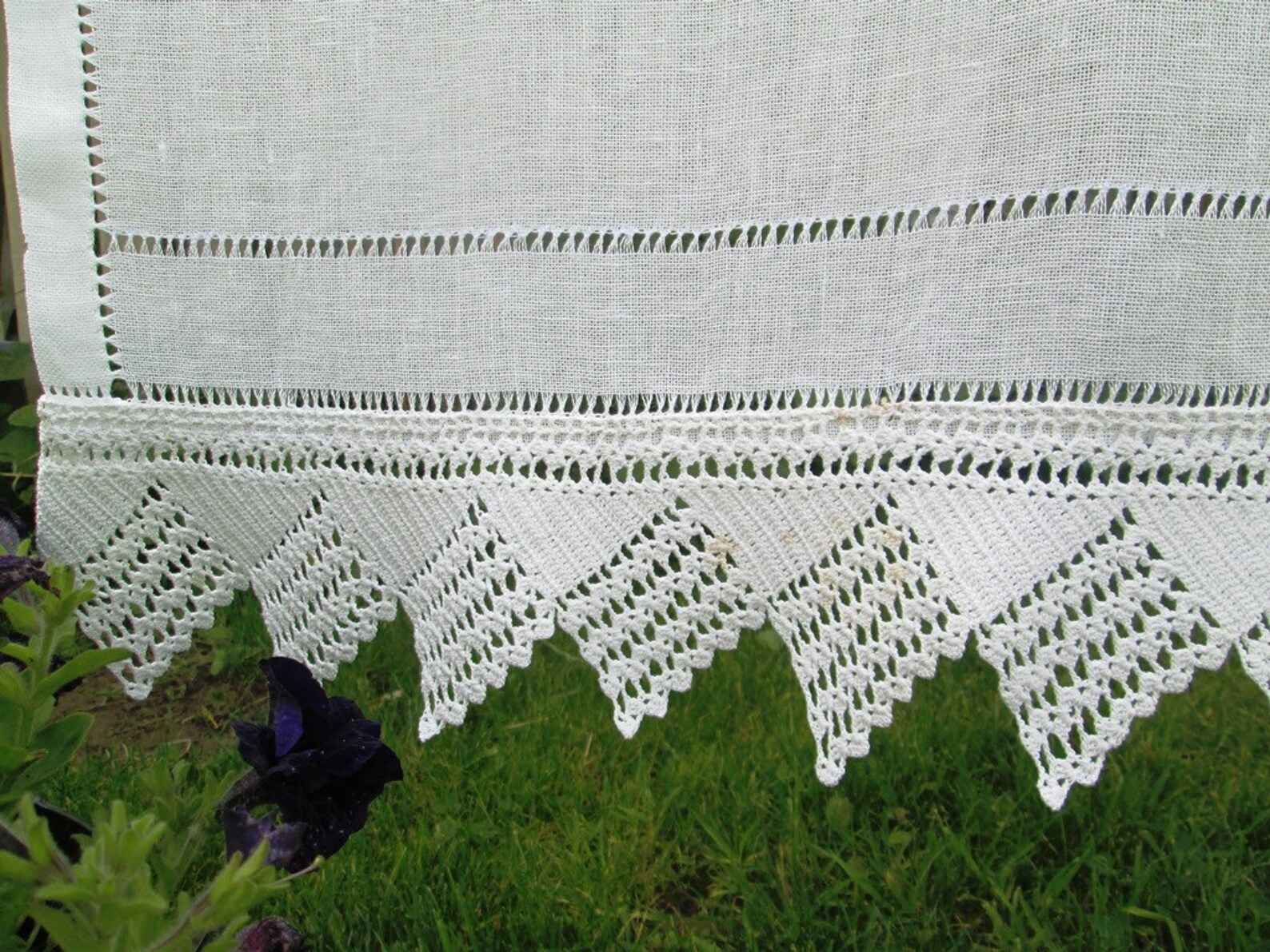 Linen and Lace Curtains Irish Linen Curtains Handmade Etsy