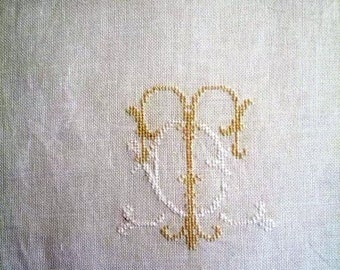 Interlocking monogram Linen curtains, Embroidery and hemstitched  linen curtains,