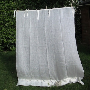 Linen Voile Curtains , Lightweight draped Linen curtains, Light-filtering Voile curtain, Linen Panels for Bed Canopy