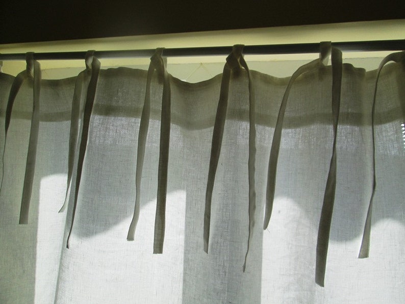 Linen Tie up Shade Embroidered Blind Embroidered by Hand Etsy