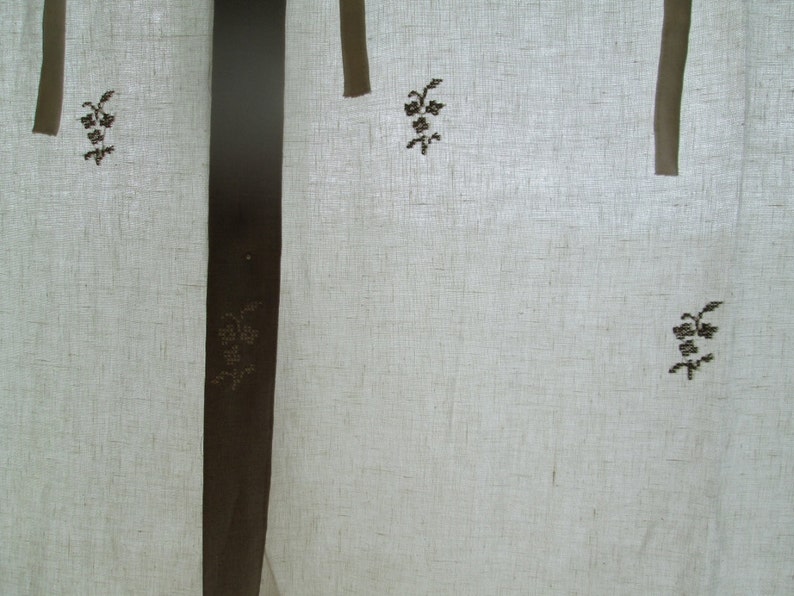 Linen Tie up Shade Embroidered Blind Embroidered by Hand Etsy