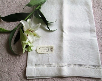 Linen table runner hemstitched, table topper hand crafted , linen tablecloth