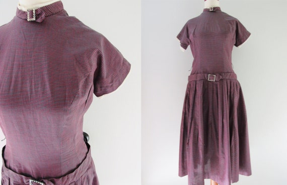 50s Teena Paige Deep Purple Bejeweled Circle Skirt