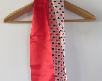 Sciarpa a pois rosso anni '60 Mod Tie // Sciarpa collo vintage