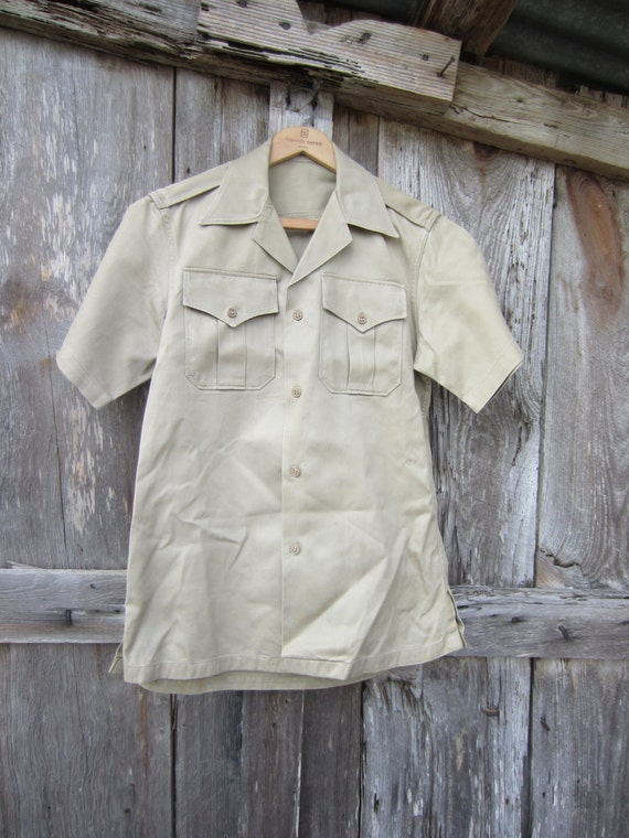 1966 US Army Service Shirt in Khaki, Men's S Women
