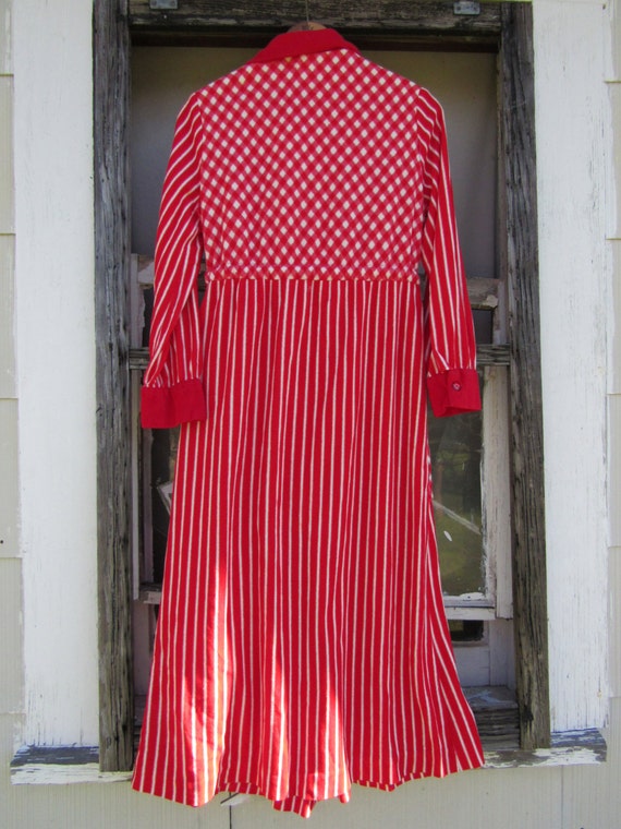 60s/70s Saks Fifth Avenue Red Striped and Checker… - image 2
