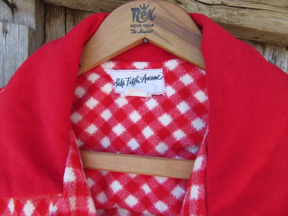 60s/70s Saks Fifth Avenue Red Striped and Checker… - image 3