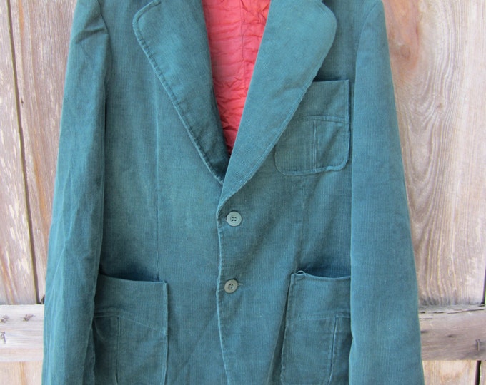 70s/80s Green Corduroy Sport Coat by Spatz Men's L // Etsy