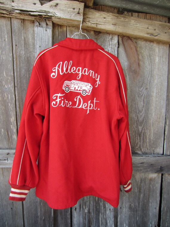 40s NY Firemen Varsity Jacket for Allegany Fire De