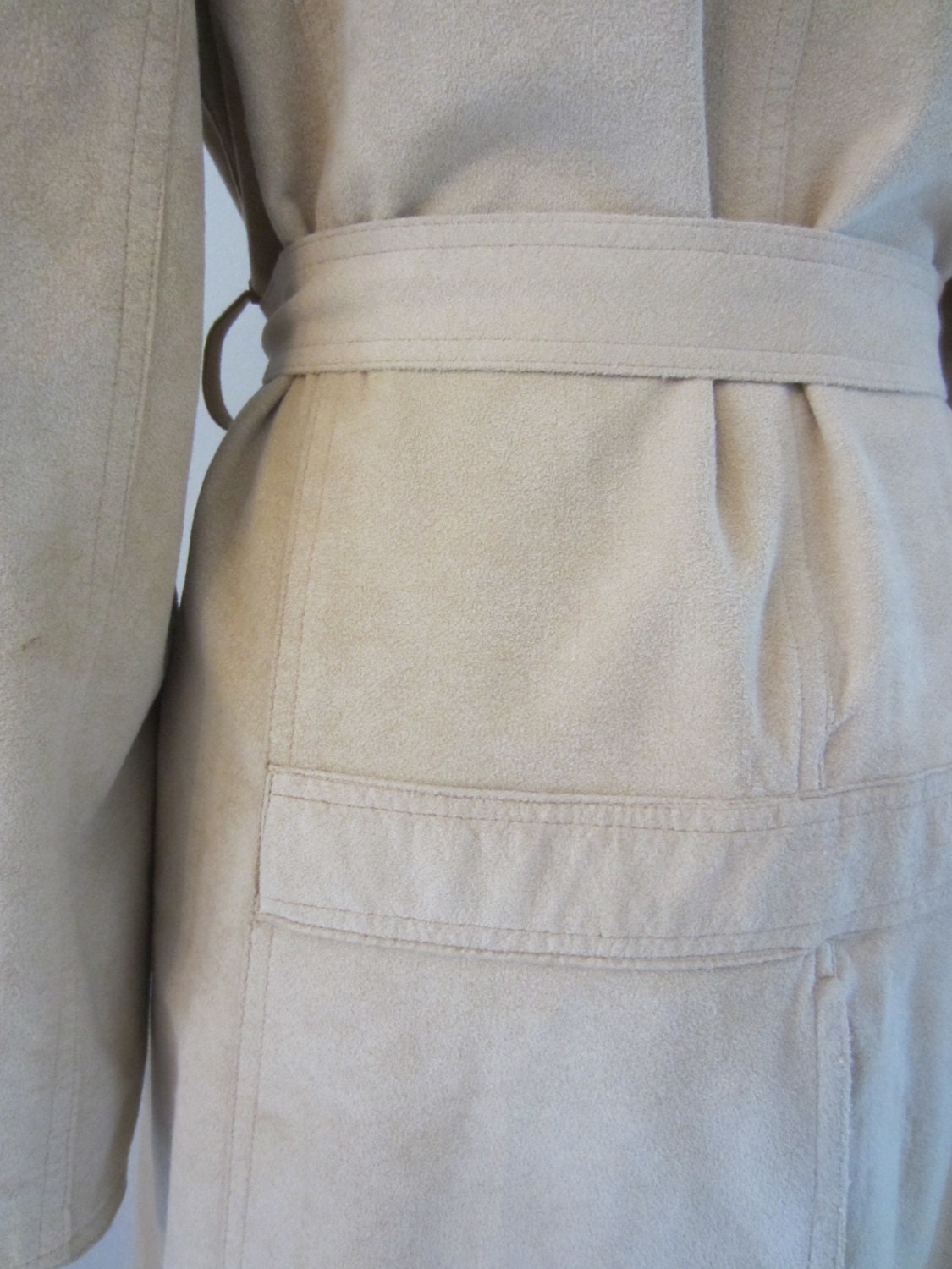 60s/70s Saks Fifth Avenue Trench Coat in Cream Tan M // | Etsy