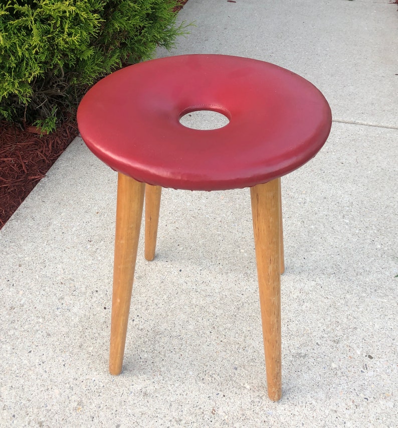 Unusual Stool with Hole Mid Century Etsy