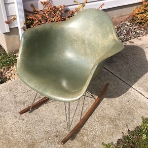 First Years Eames Seafoam Green Rocker Herman Miller MCM