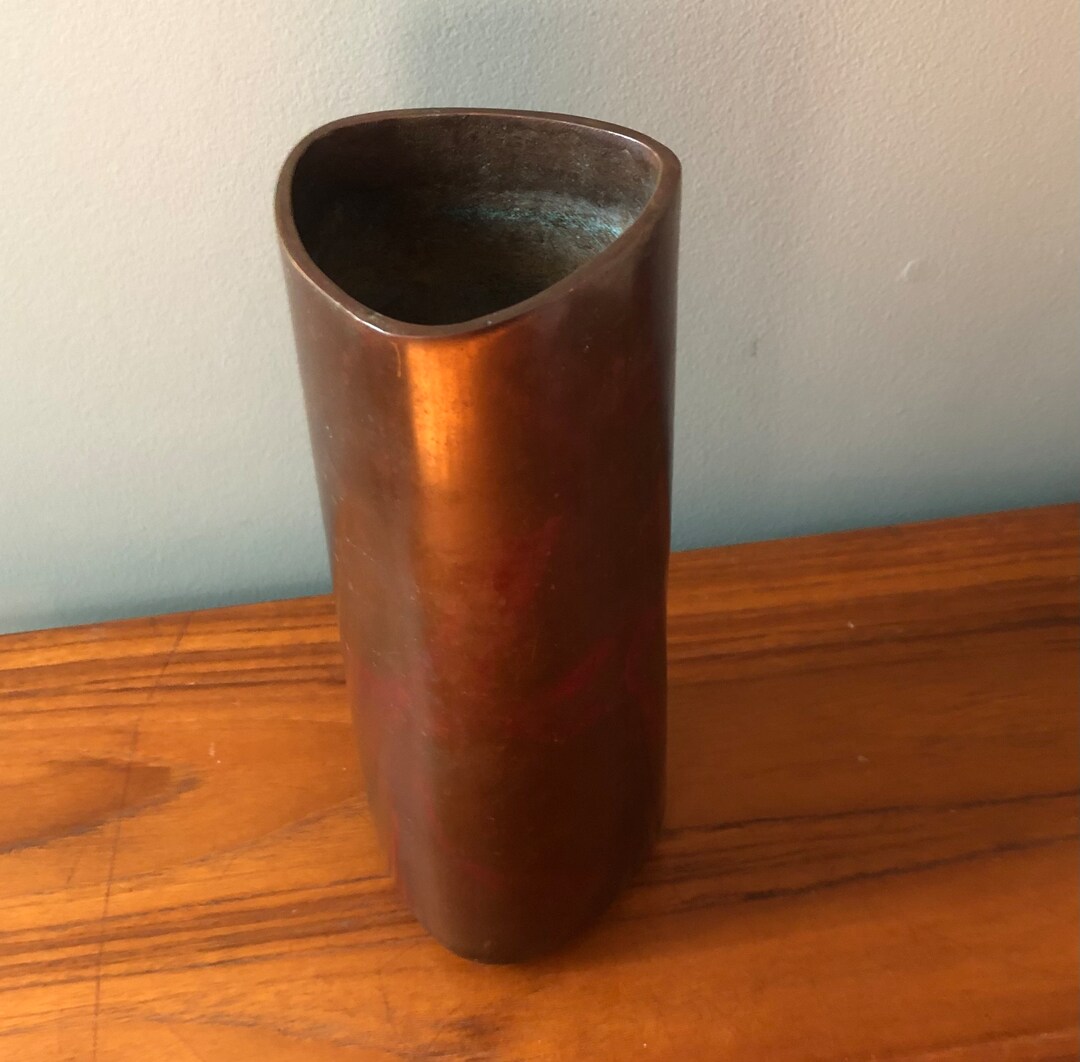 Art Deco Solid Copper Vase Vessel Modern Design 1930's Etsy