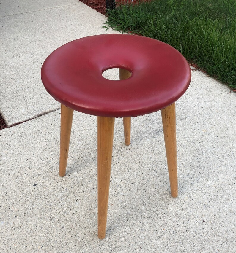 Unusual Stool with Hole Mid Century | Etsy