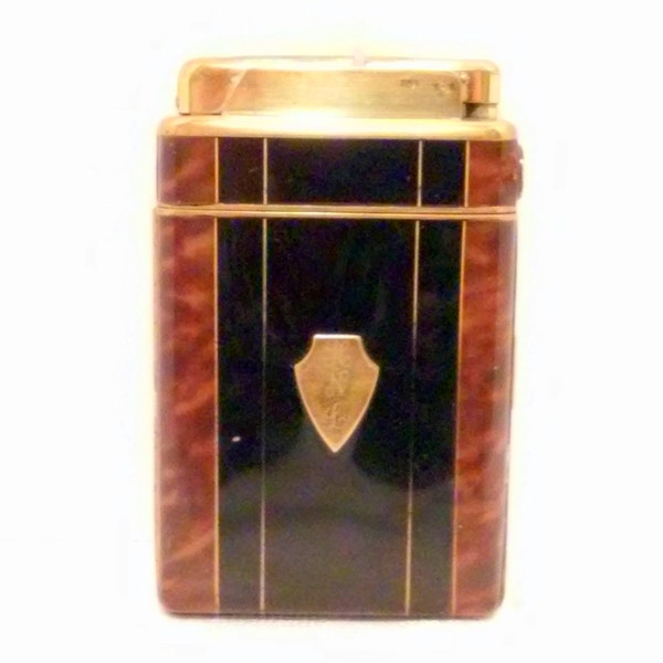 Art Deco, Bakelite, Lighter, Cigarette Case, Faux Tortoise Shell, Enamel, Brass, Marathon USA, Tobacco, Vintage, Gift, 1930s @LootbyLouise