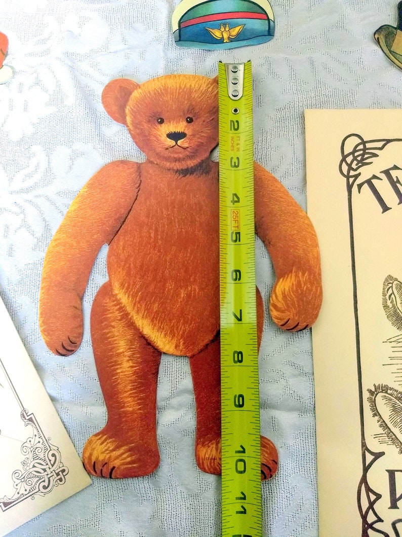 Jumbo Teddy Bear Paper Doll Collector Set Old Fashioned Etsy
