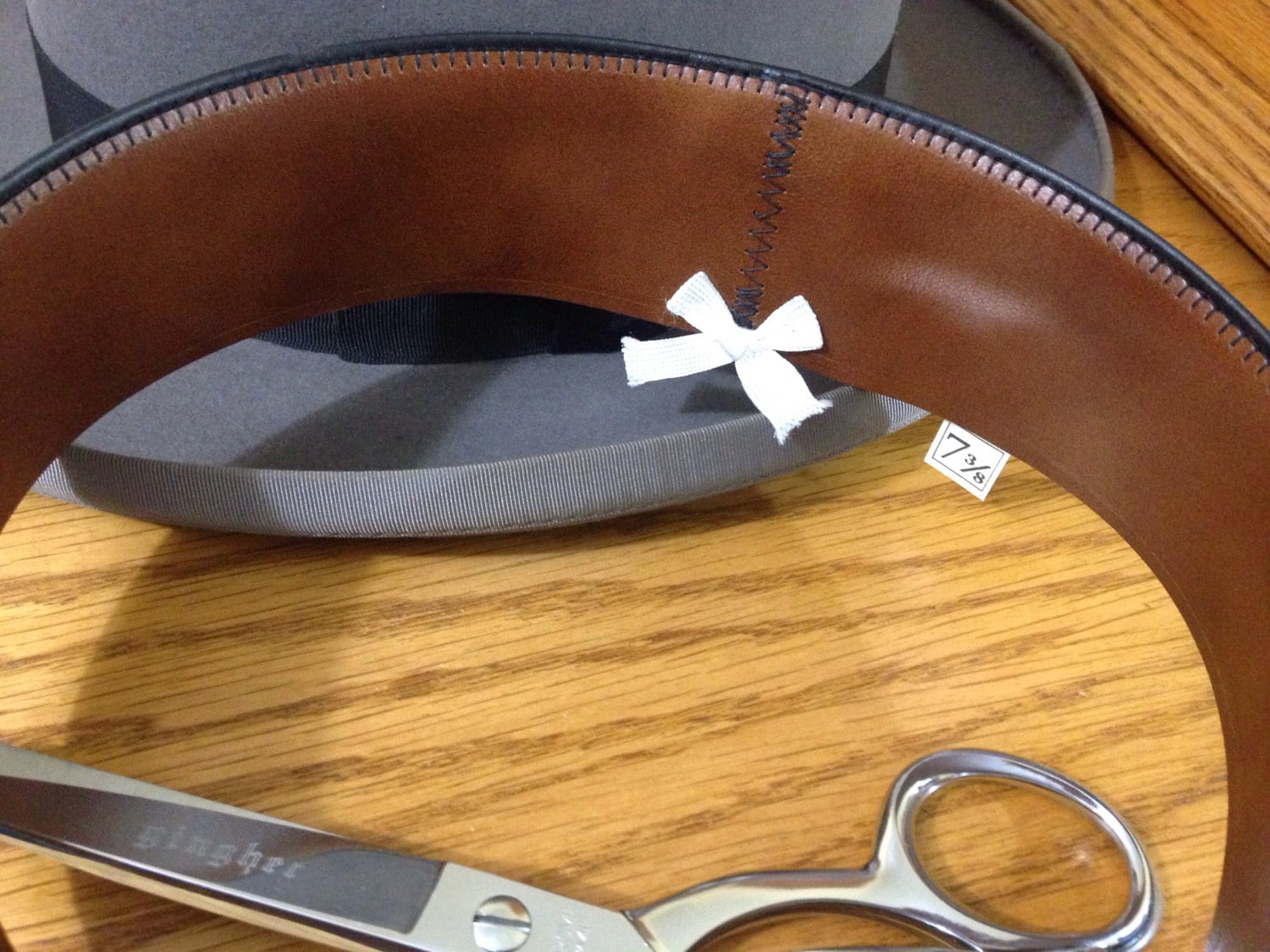 Cowboy western panama vintage Fedora hat Custom Leather sweatband cut…