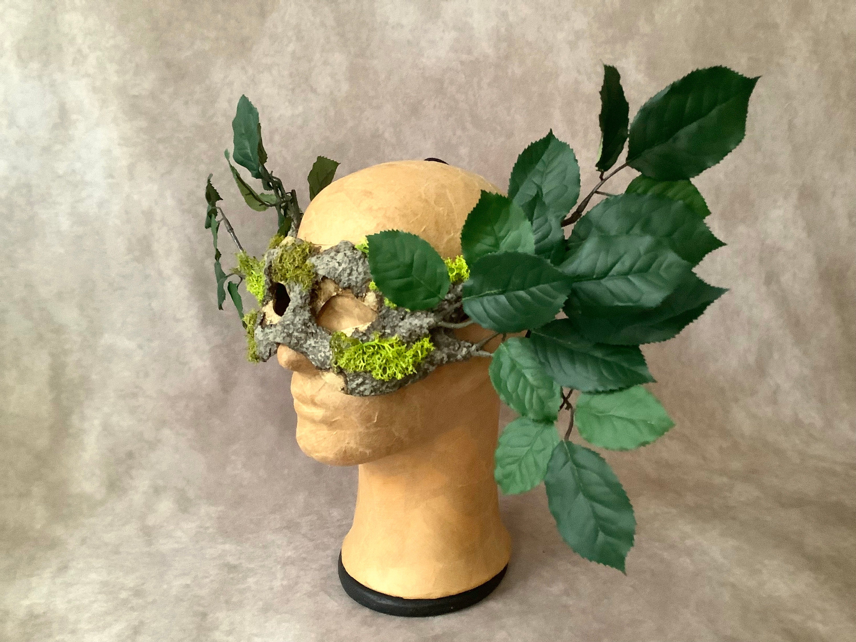 Tree Mask Image Artisan Eye Mask: 'tree Mask Green Leaves' - Etsy