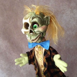 Handmade artisan happy zombie puppet traditional hand puppet, glove puppet for puppet theatre image 5