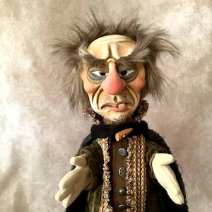 Classique artisanal fait main, bandit de conte de fées, marionnette de voleur - marionnette à gant pour théâtre de marionnettes