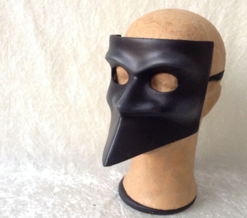 subtle painted highlights - Traditional handmade mask : /'Classic black Bauta/' Bauta mask classic wearable art