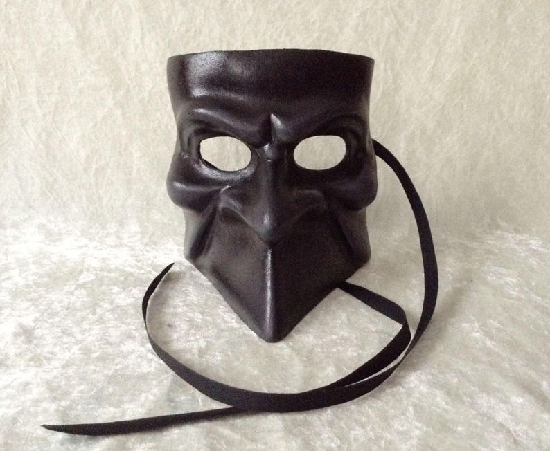 Men's Night Raven Bird Long Nose Erotic Beak Leather Mask