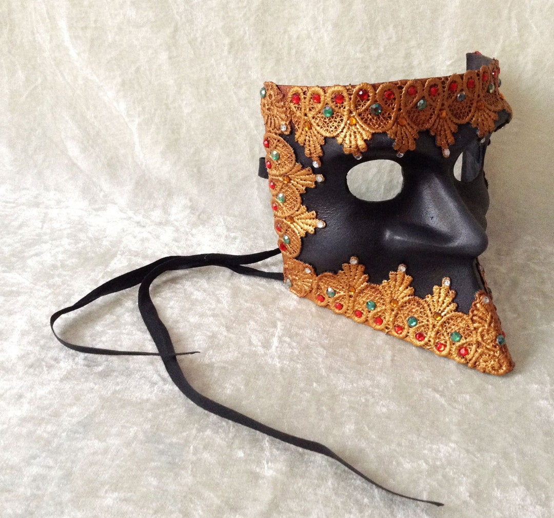 Artisan Bauta Masker: 'bauta Deluxe Black' (lace and Artisan Bauta Masker: 'bauta Deluxe Black' (lace and