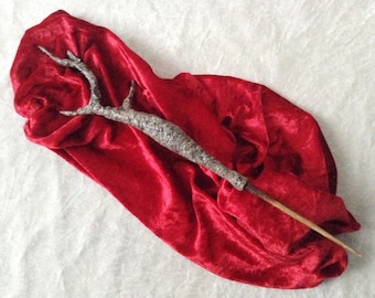 Wand (L): &#39;Branches wand&#39; - handmade, handscuplted wand