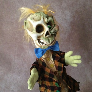 Handmade artisan happy zombie puppet traditional hand puppet, glove puppet for puppet theatre image 7
