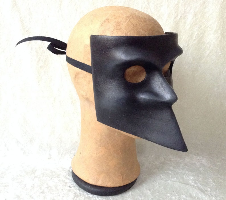 subtle painted highlights - Traditional handmade mask : /'Classic black Bauta/' Bauta mask classic wearable art
